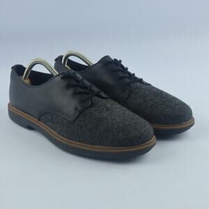 Clarks Collection Raisie Bloom Leather/Tweed Black Gray Oxfords Women's Size 9.5